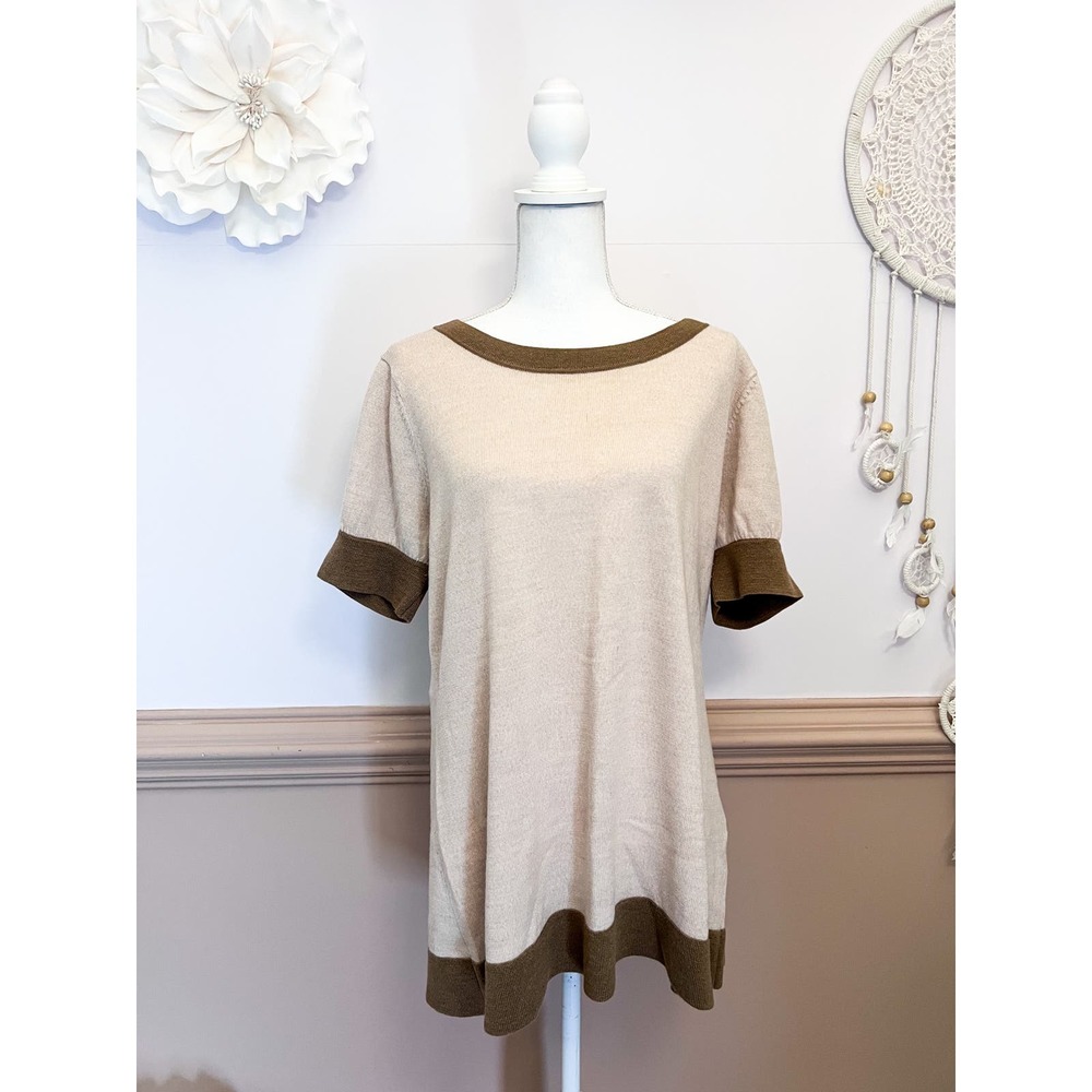 Vintage Doncaster Wool Blend Short Sleeve Sweater XL